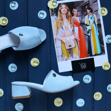 Мюлі із блакитної замші Арт. 456-2/53Ок