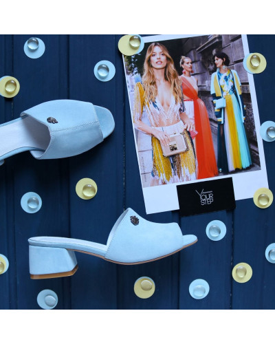 Мюлі із блакитної замші Арт. 456-2/53Ок