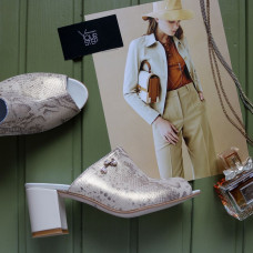 Шкіряні мюлі на підборах Арт. 605-7Ок-3707