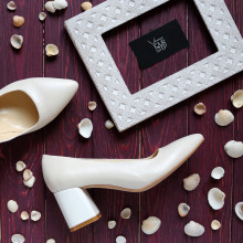 Туфлі-човники з бежевої шкіри Арт. 657-1/47Ok