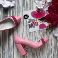 Туфлі-човники з рожевої шкіри Арт. 35-1/44Ок-3660б/ф