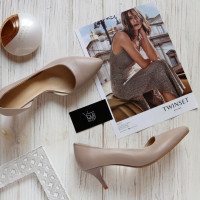 Бежеві шкіряні туфлі-човники Арт. 657-2/36