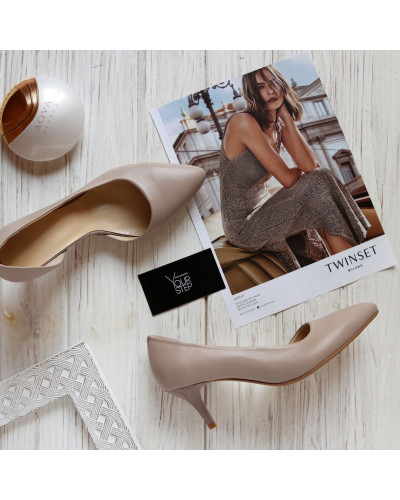 Бежеві шкіряні туфлі-човники Арт. 657-2/36