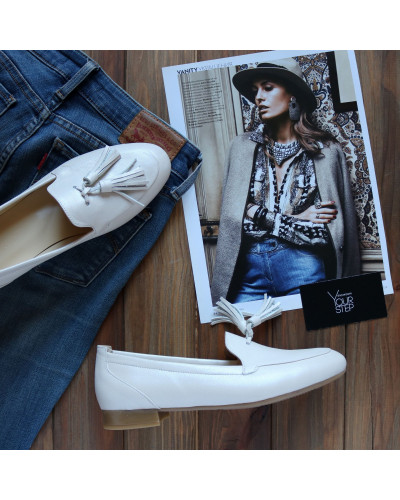 Лофери із бежевої шкіри Арт. 156-1Hill