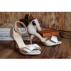 Босоніжки з бежевої шкіри Арт. 95-11(2)-Бант