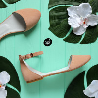 Босоножки из замши цвета бледный персик Арт. 01-2