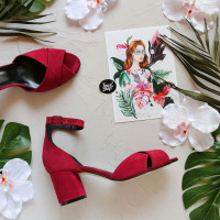 Босоніжки з замші на підборах Арт. 605-10/45Ок