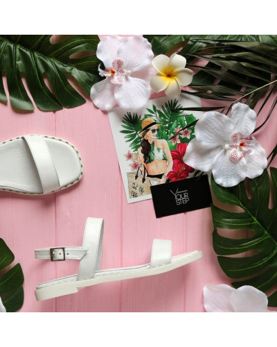 Босоножки из белой кожи Арт. 10-10