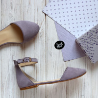 Босоножки из лиловой замши Арт. 01-2