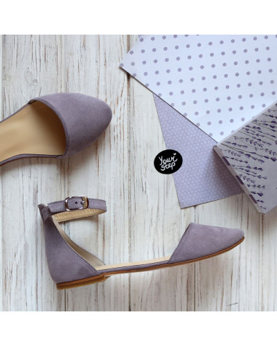 Босоножки из лиловой замши Арт. 01-2