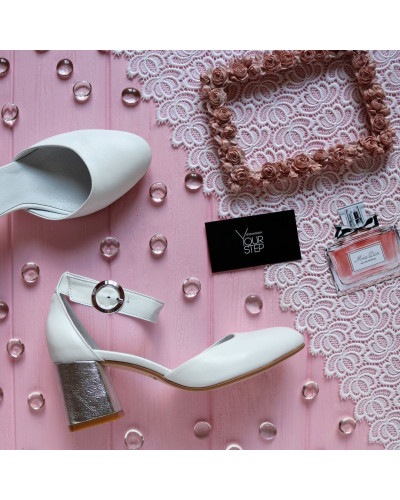 Босоніжки з білої шкіри Арт. 605-6/47Ок