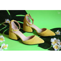 Жовті босоніжки з гострим носом Арт. 657-4/w324Ок