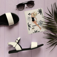 Босоніжки з білої шкіри Арт. 10-5Lib