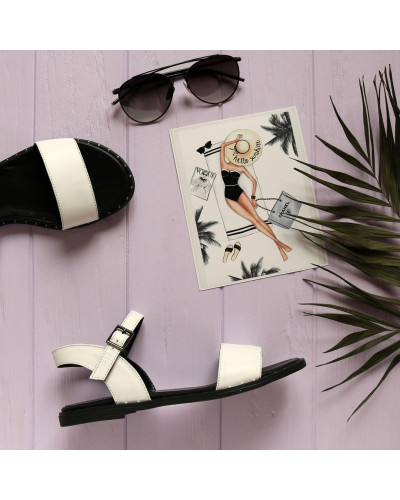 Босоніжки з білої шкіри Арт. 10-5Lib