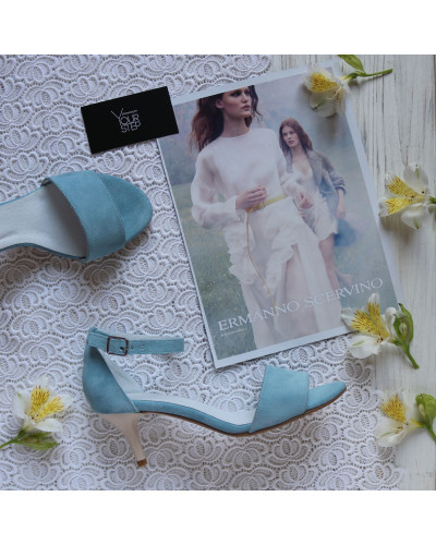 Босоніжки блакитного кольору на шпильці Арт.: 615-3/36