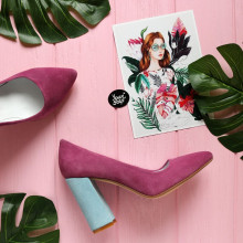 Туфлі-човники з рожевої замші Арт. 35-1/44Ок