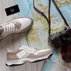 Кросівки з бежевої шкіри Арт. Om-1(Крос3)