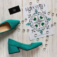 Туфлі-човники з  велюру Арт. 657-1/w324Ок