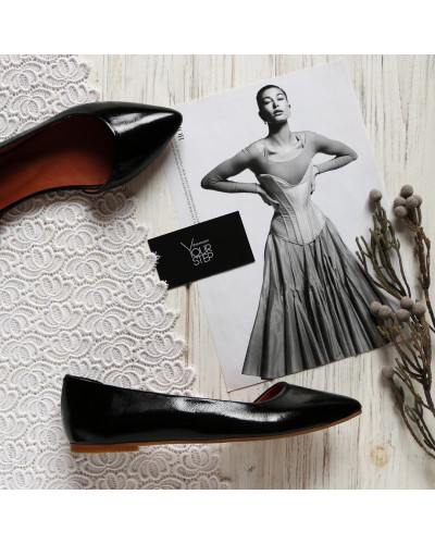 Балетки лакові з вузьким носом Арт.: 17-4