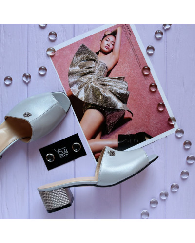 Мюлі із сірої шкіри Арт. 456-2/42Ser