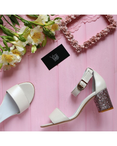 Босоніжки бежевого кольору на підборах Арт.: 615-3Ок