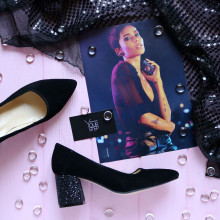 Туфлі-човники з чорної замші Арт. 657-1/47Ok