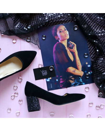 Туфлі-човники з чорної замші Арт. 657-1/47Ok