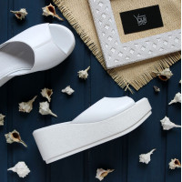 Шльопанці з білої шкіри Арт. 352-3(S)