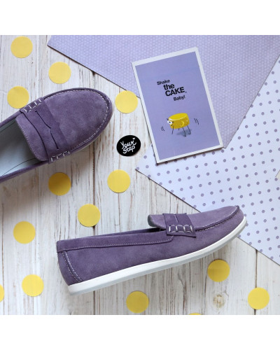 Мокасины из замши лилового цвета Арт. 05-10(Am4)