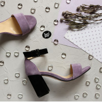 Босоніжки з замші на підборах Арт. 853-3/48Ок