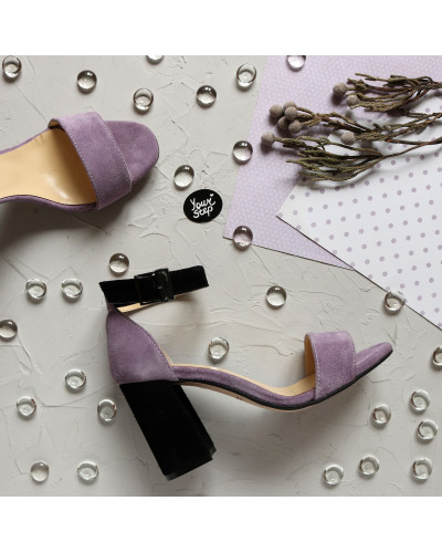 Босоніжки з замші на підборах Арт. 853-3/48Ок