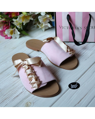 Шльопанці з рожевого велюру Арт. 10-16/112-0015