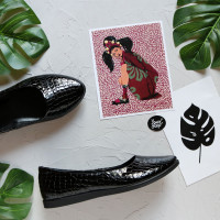 Балетки з лакової шкіри під рептилію Арт. 01-1VG