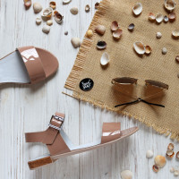 Сандали из лаковой кожи цвета пудры Арт.: 10-12/110