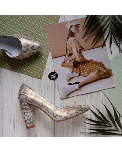 Туфлі-човники з принтом під пітон Арт. 35-5/24Ок