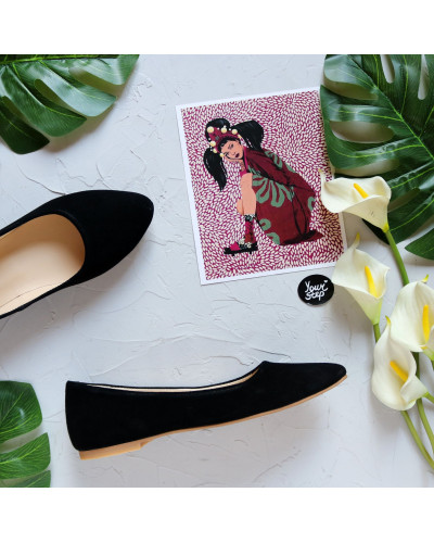 Чорні балетки з натуральної замші Арт. 16-2