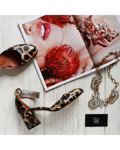 Босоніжки з натуральної шкіри на підборах Арт. 605-6/45Ок