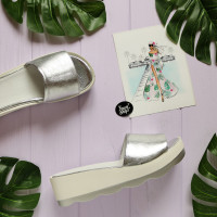 Шльопанці срібного кольору Арт. 228-1