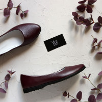 Балетки з бордової шкіри Арт. 01-1Kr