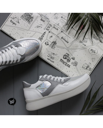 Кросівки з білої шкіри Арт. Om-1