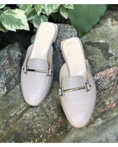 Бежеві шкіряні мюлі Арт. 156-2/33-2578