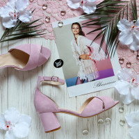 Босоніжки рожевого кольору на підборах Арт. 605-10/45Ок