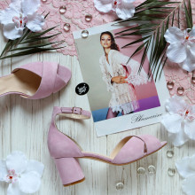 Босоніжки рожевого кольору на підборах Арт. 605-10/45Ок