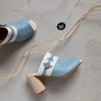 Мюлі із блакитної шкіри Арт. 853-4/45