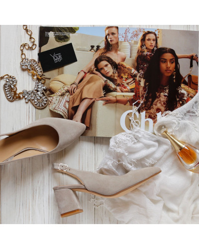 Слінгбеки з бежевої замші Арт 657-3/47ок 