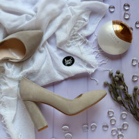 Туфлі-човники з бежевої замші Арт. 35-5/24Ок