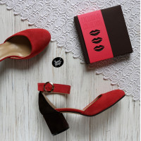 Замшеві босоніжки на підборах Арт. 605-6/45Ок