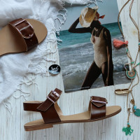 Сандали из рыжей кожи с регулирующейся полнотой Арт.: 10-12/112-091