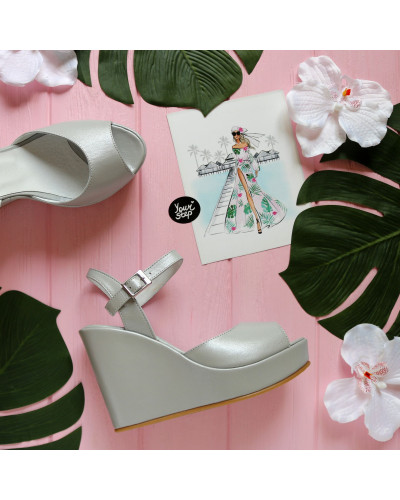 Босоніжки з сірої шкіри Арт. 11-1Ot