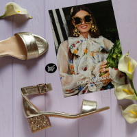 Босоніжки з золотої шкіри Арт.: 615-3/415-32Ок